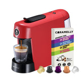 Caramelly Espresso Pop Nespresso® Compatible Coffee Capsule Machine (2025 Model) with LED Glow Ring + Free Discovery Pack - Caramelly