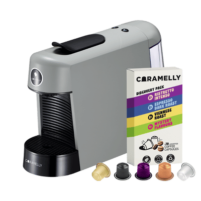 Caramelly Espresso Pop Nespresso® Compatible Coffee Capsule Machine (2025 Model) with LED Glow Ring + Free Discovery Pack - Caramelly