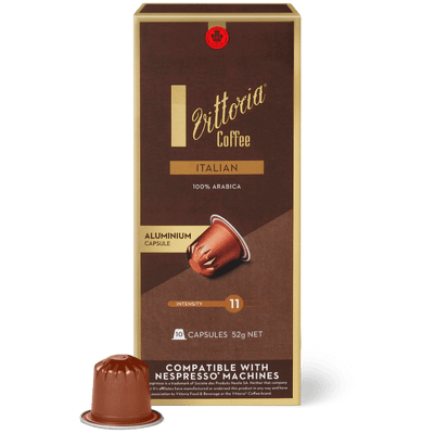 Vittoria Italian Nespresso® Compatible Coffee Capsules - 10 Pods - Caramelly