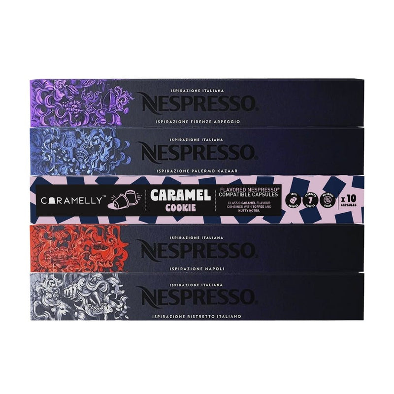 Nespresso Coffee Capsules Best Seller Pack - 50 Pods - Caramelly