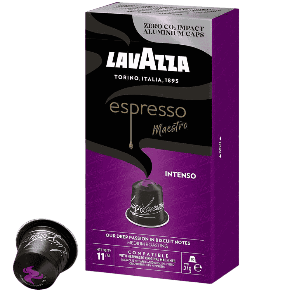 LAVAZZA compatible with Nespresso* Original Machines Espresso Maestro Intenso Capsules - 10 Pods - Caramelly