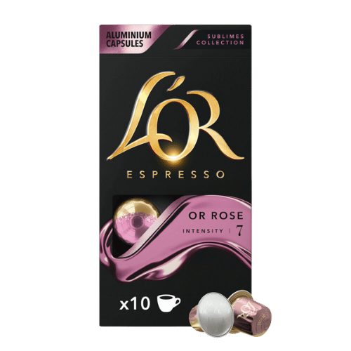 L'OR Rose Espresso Coffee Capsules - 10 Pods - Caramelly