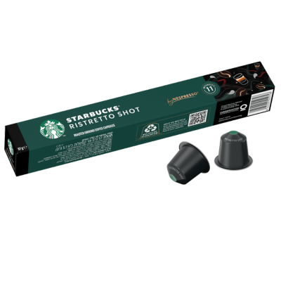 Starbucks Ristretto Shot Nespresso® Compatible Coffee Capsules - 10 Pods - Caramelly