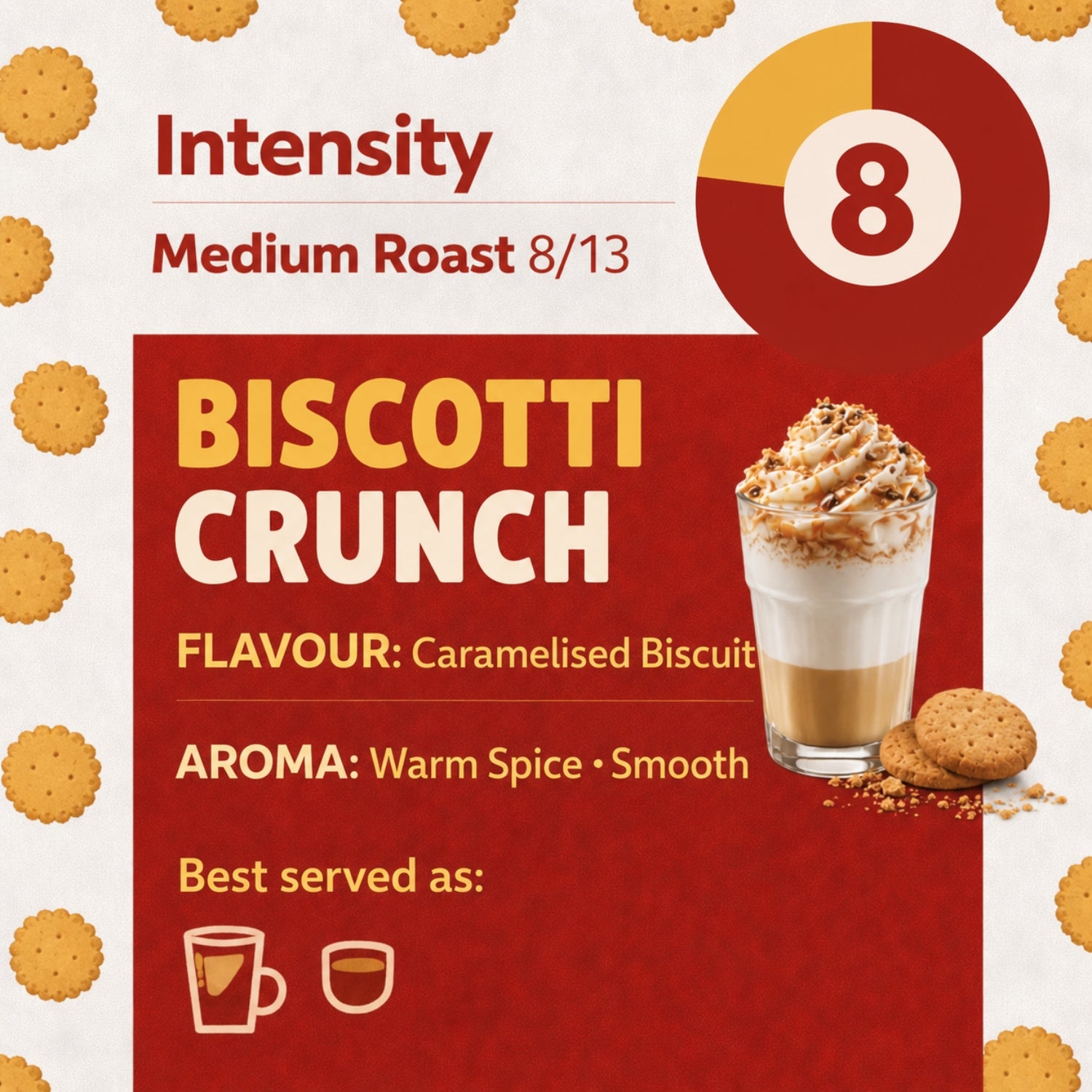 Caramelly Biscotti Crunch Flavoured Nespresso® Compatible Coffee Capsules - 10 Pods
