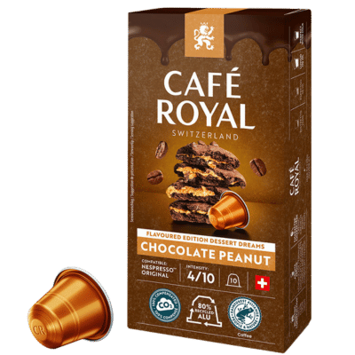 Café Royal Chocolate Peanut Coffee Capsules - 10 Pods - Caramelly