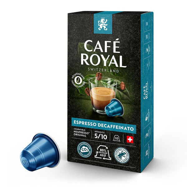 Café Royal Espresso Decaf Coffee Capsules - 10 Pods - Caramelly