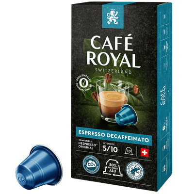 Café Royal Espresso Decaf Coffee Capsules - 10 Pods - Caramelly
