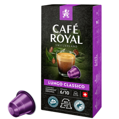 Café Royal Lungo Classico Nespresso® Compatible Coffee Capsules - 10 Pods - Caramelly