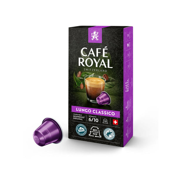 Café Royal Lungo Classico Nespresso® Compatible Coffee Capsules - 10 Pods - Caramelly