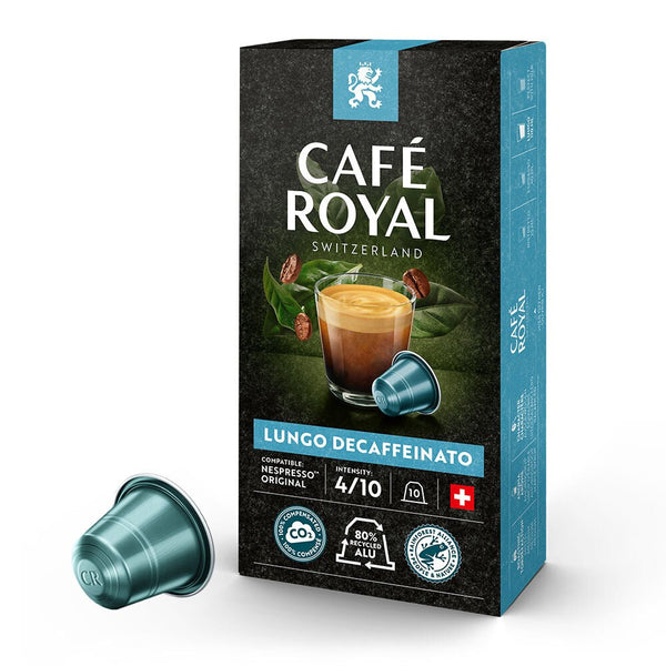 Café Royal Lungo Decaf Coffee Capsules - 10 Pods - Caramelly