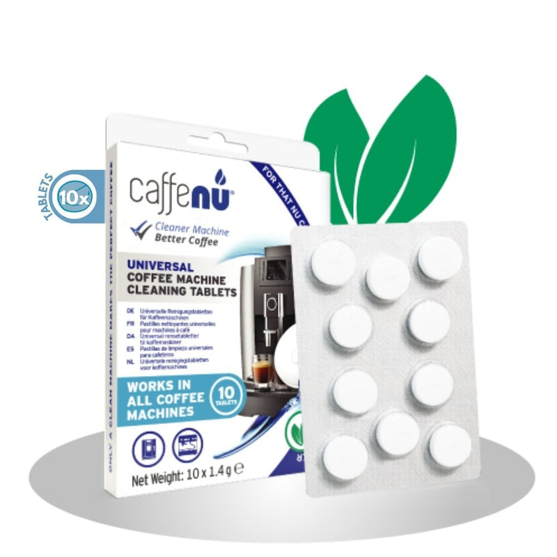 Caffenu® Cleaning Tablets (10 Tabs x 1.4g) - Compatible with all Coffee Machines - Caramelly