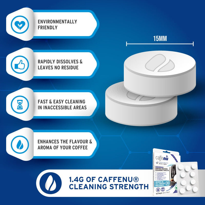 Caffenu® Cleaning Tablets & Descaler Kit - Compatible with all Coffee Machines - Caramelly