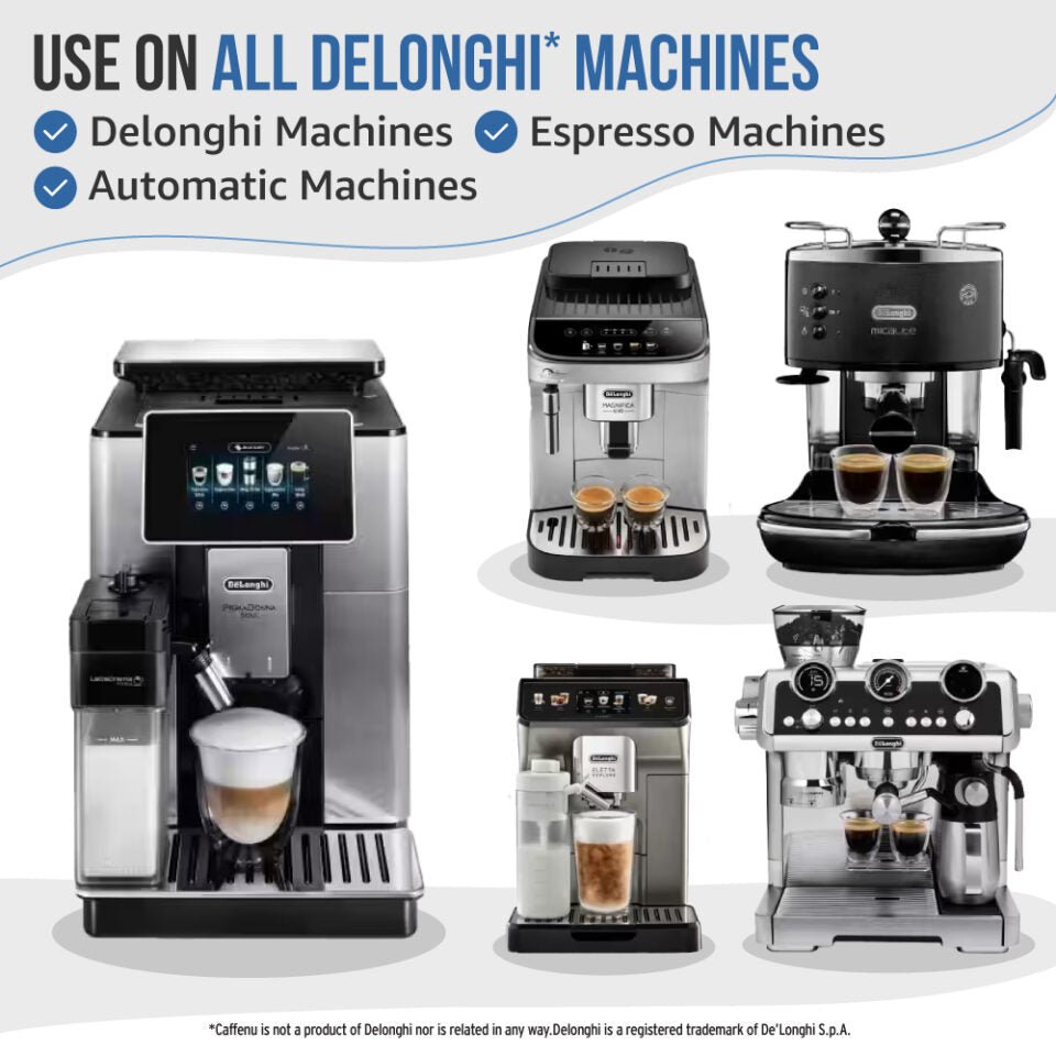Caffenu® Descaling Kit for DeLonghi Coffee Machines (2 or 4 Doses) - Caramelly