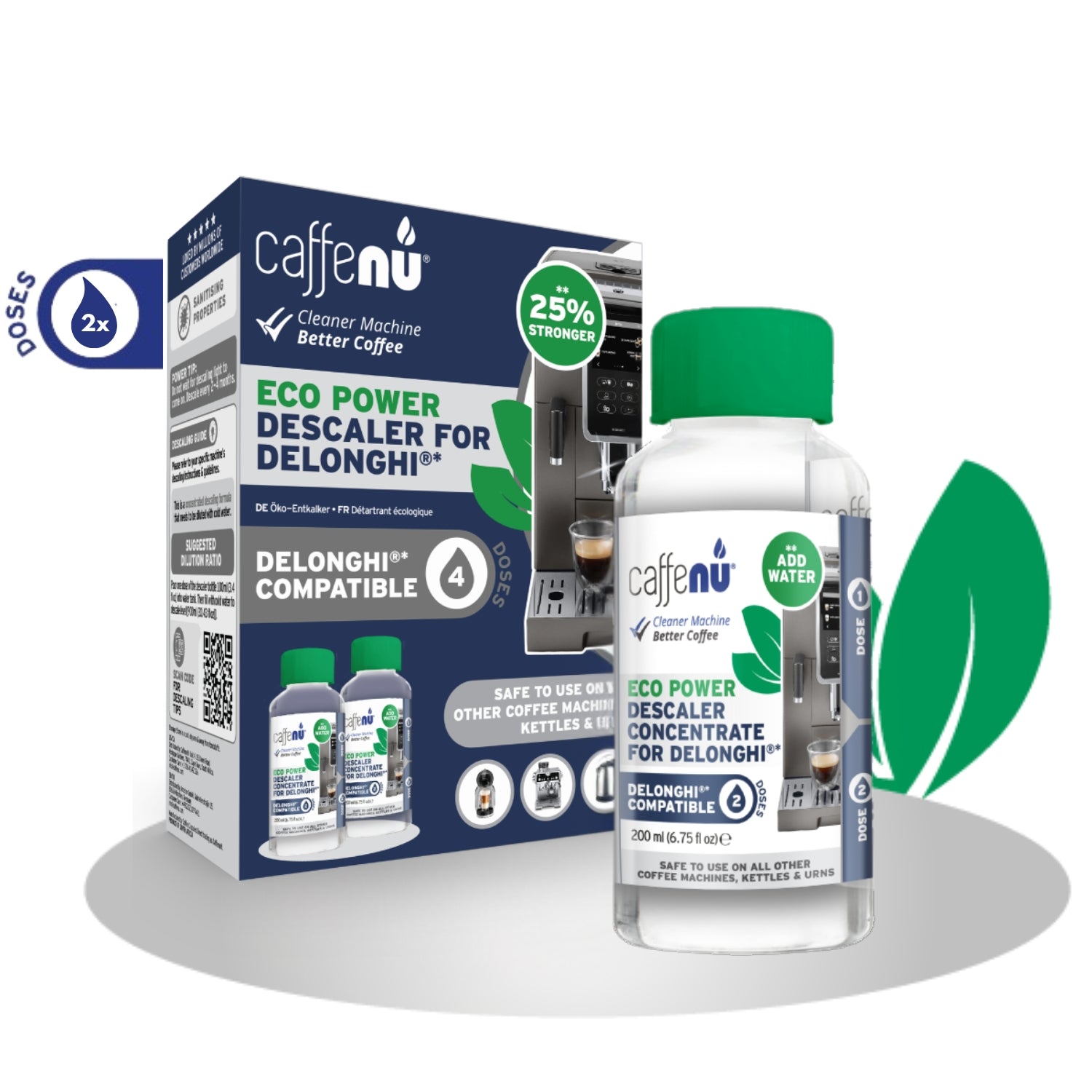 Caffenu® Descaling Kit for DeLonghi Coffee Machines (2 or 4 Doses) - Caramelly