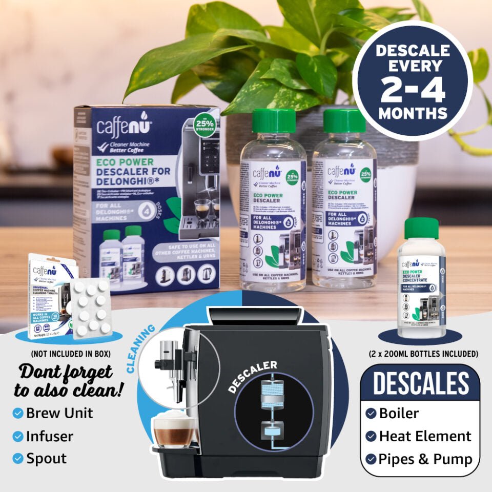 Caffenu® Descaling Kit for DeLonghi Coffee Machines (2 or 4 Doses) - Caramelly
