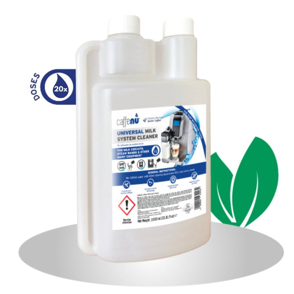 Caffenu® Milk System Cleaner (1000ml) - Compatible with all Coffee Machines with Milk System - Caramelly