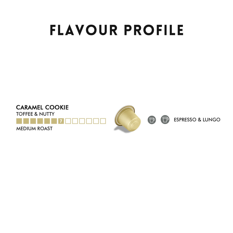 Caramelly Caramel Cookie Flavoured Nespresso® Compatible Coffee Capsules - 10 Pods