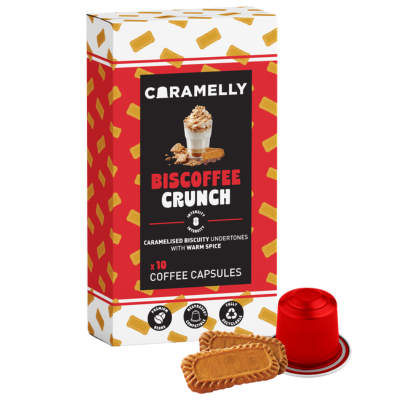 Caramelly Biscoffee Crunch Flavoured Nespresso® Compatible Coffee Capsules - 10 Pods - Caramelly