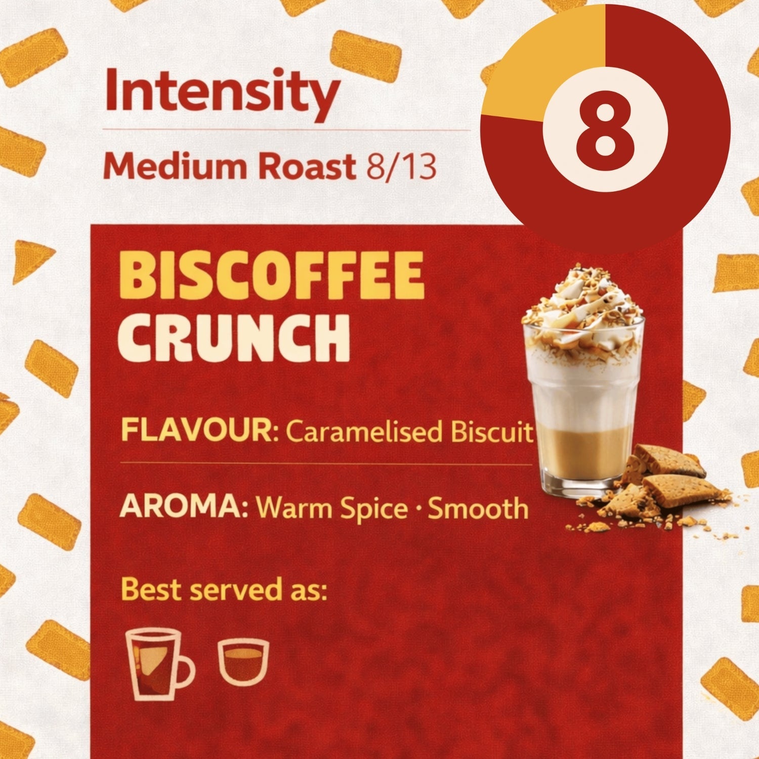 Caramelly Biscoffee Crunch Flavoured Nespresso® Compatible Coffee Capsules - 10 Pods - Caramelly
