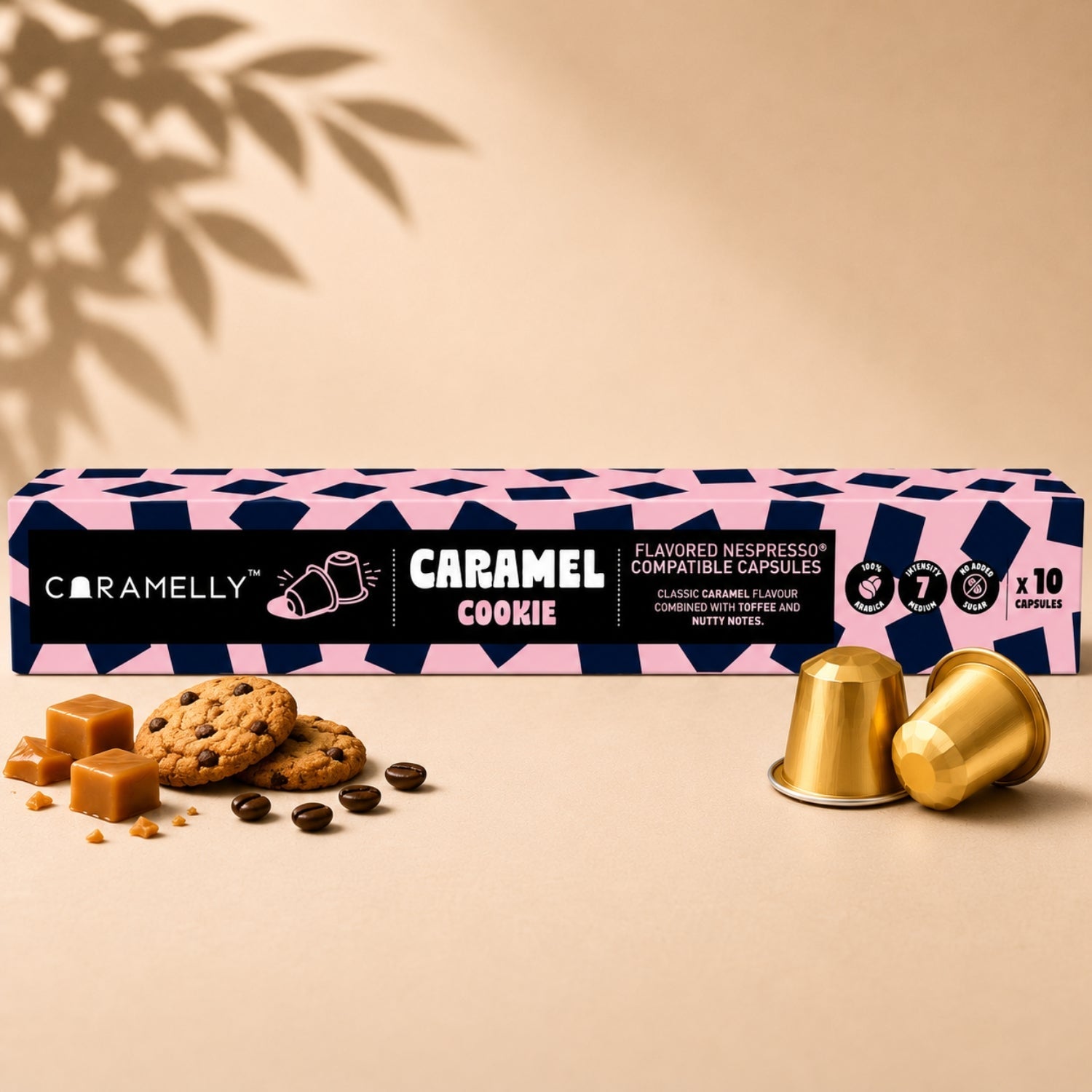 Caramelly Caramel Cookie Flavoured Nespresso® Compatible Coffee Capsules - 10 Pods - Caramelly