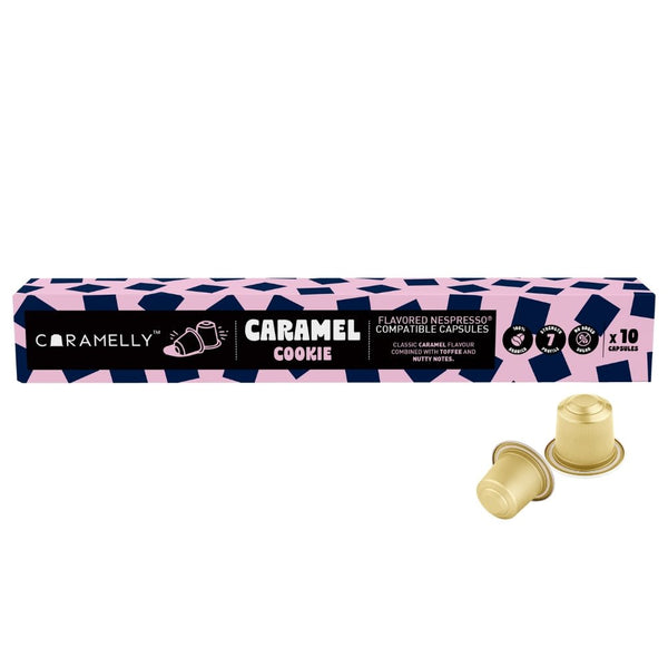 Caramelly Caramel Cookie Flavoured Nespresso® Compatible Coffee Capsules - 10 Pods - Caramelly