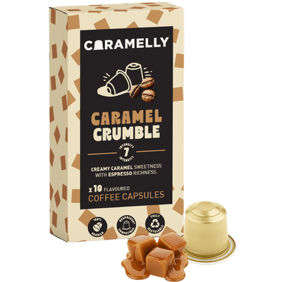 Caramelly Caramel Crumble Flavoured Nespresso Compatible Coffee Capsules - 10 Pods - Caramelly