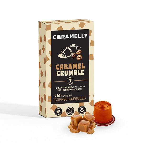 Caramelly Caramel Flavoured Nespresso Compatible Coffee Capsules - 10 Pods - Caramelly