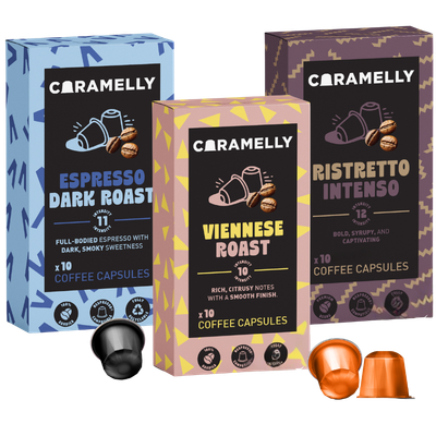 Caramelly Nespresso® Compatible Dark Roast Selection Pack - 30 Pods - Caramelly