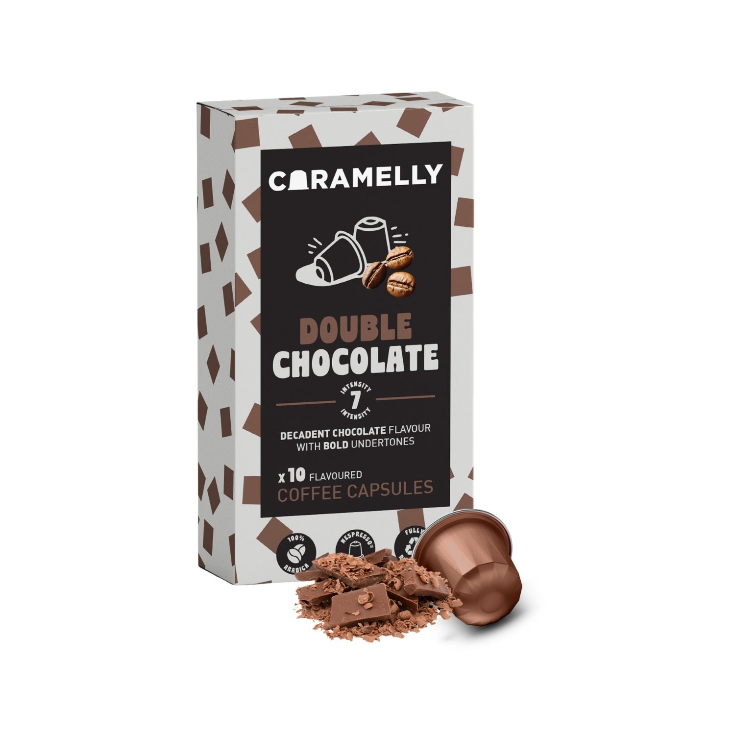 Caramelly Double Chocolate Flavoured Nespresso® Compatible Coffee Capsules - 10 Pods - Caramelly