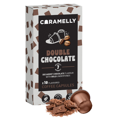 Caramelly Double Chocolate Flavoured Nespresso® Compatible Coffee Capsules - 10 Pods - Caramelly