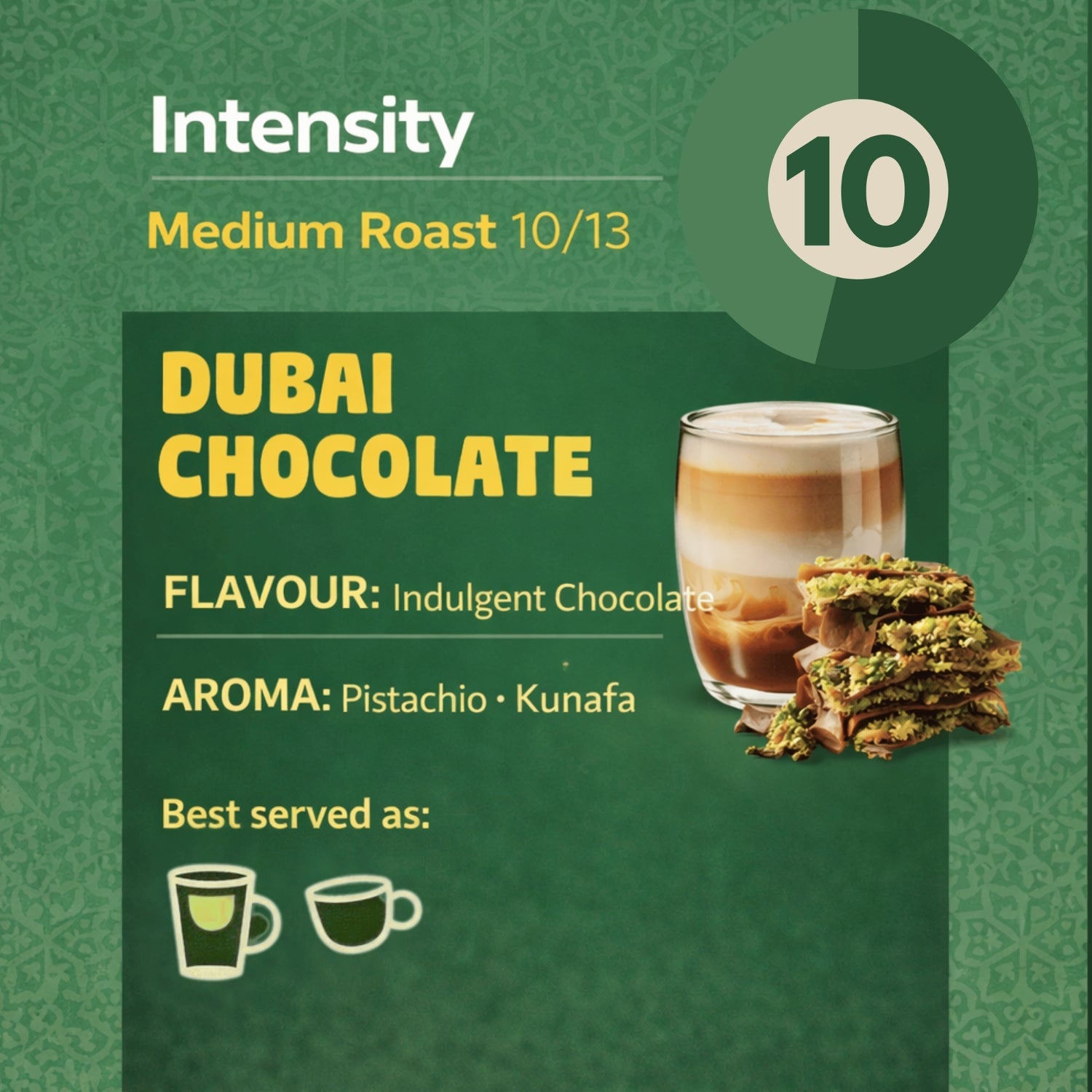 Caramelly Dubai Chocolate Flavoured Nespresso® Compatible Coffee Capsules - 10 Pods - Caramelly