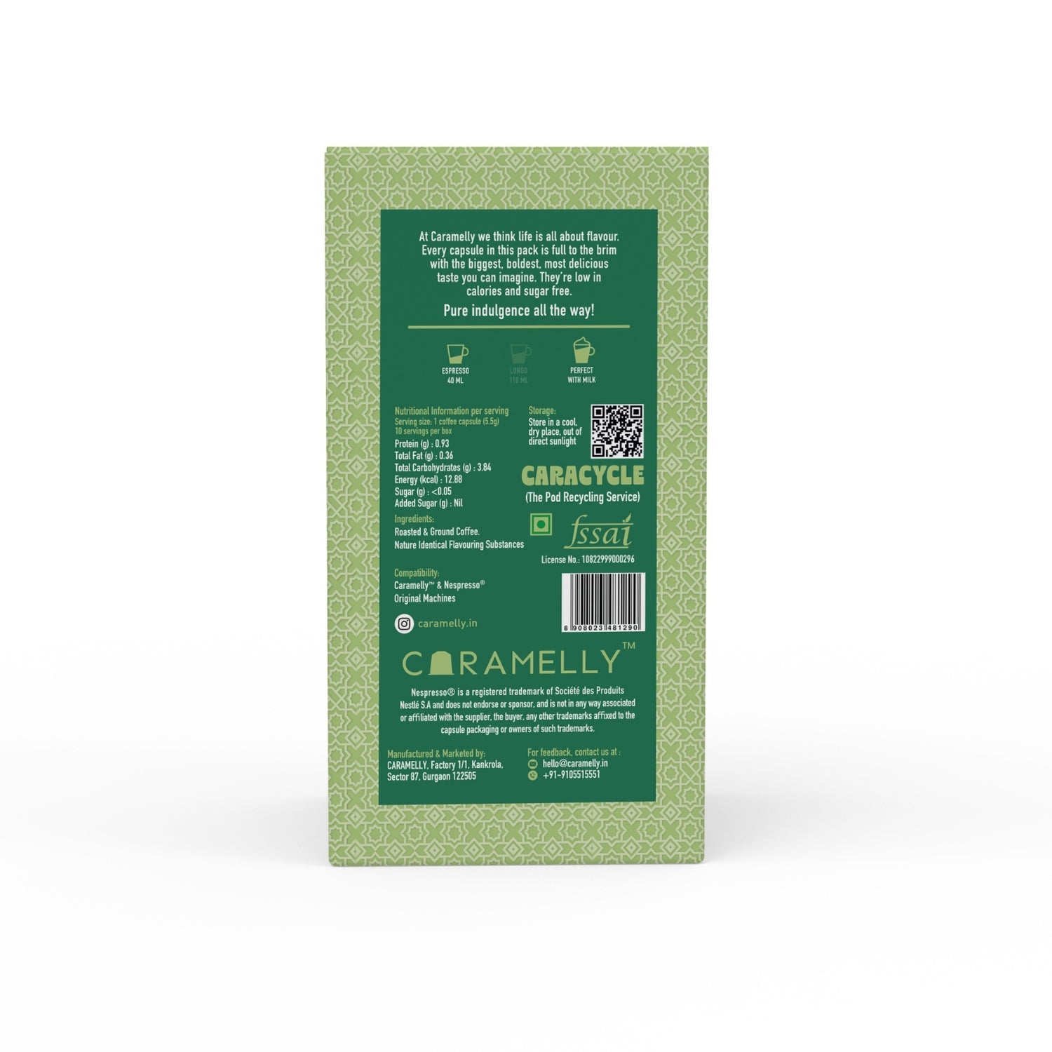 Caramelly Dubai Chocolate Flavoured Nespresso® Compatible Coffee Capsules - 10 Pods - Caramelly