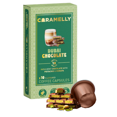 Caramelly Dubai Chocolate Flavoured Nespresso® Compatible Coffee Capsules - 10 Pods - Caramelly