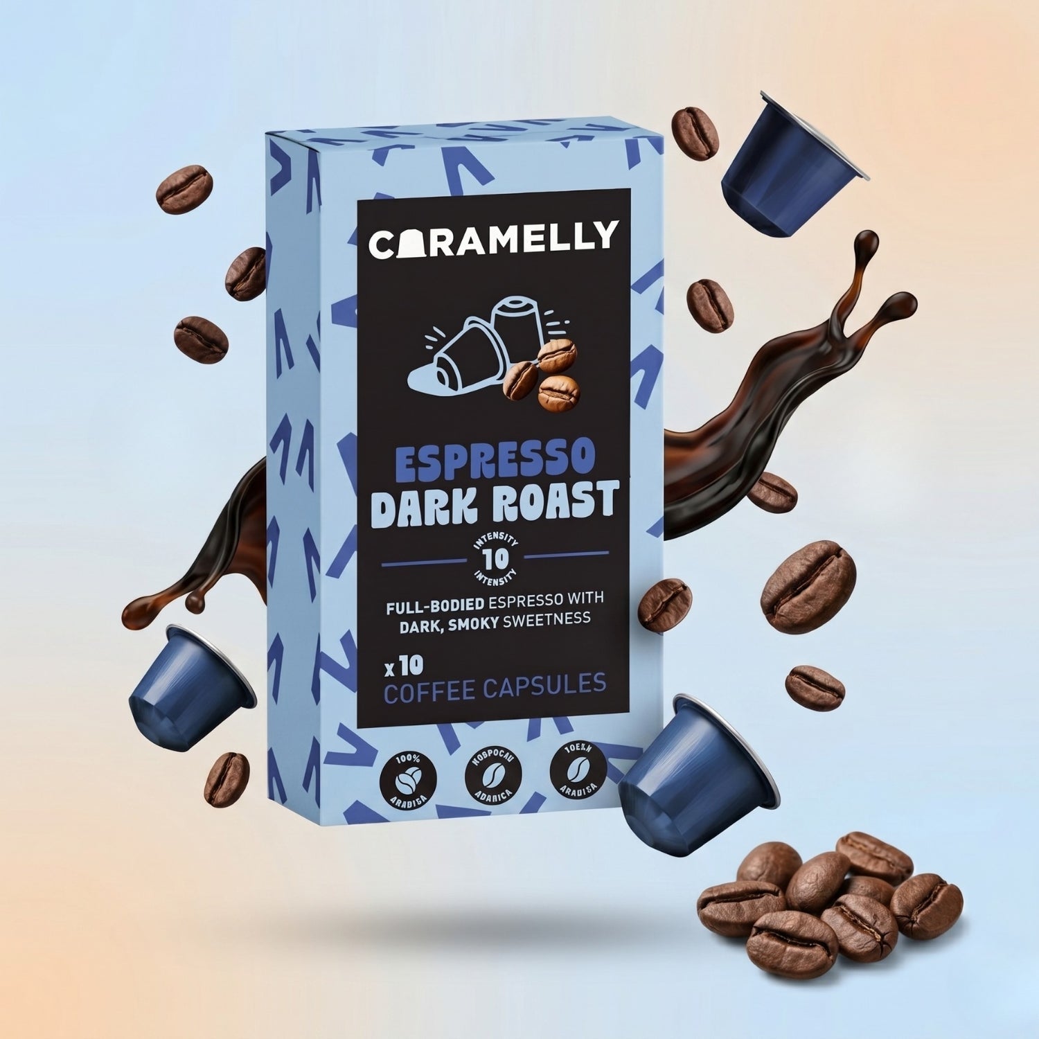Caramelly Espresso Dark Roast Nespresso® Compatible Coffee Capsules - 10 Pods - Caramelly