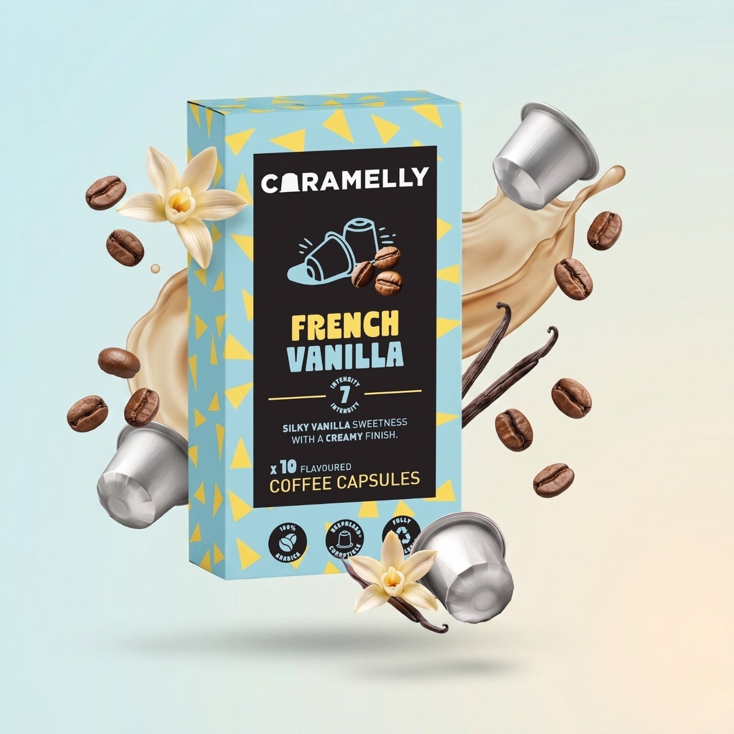 Caramelly French Vanilla Flavoured Nespresso® Compatible Coffee Capsules - 10 Pods - Caramelly