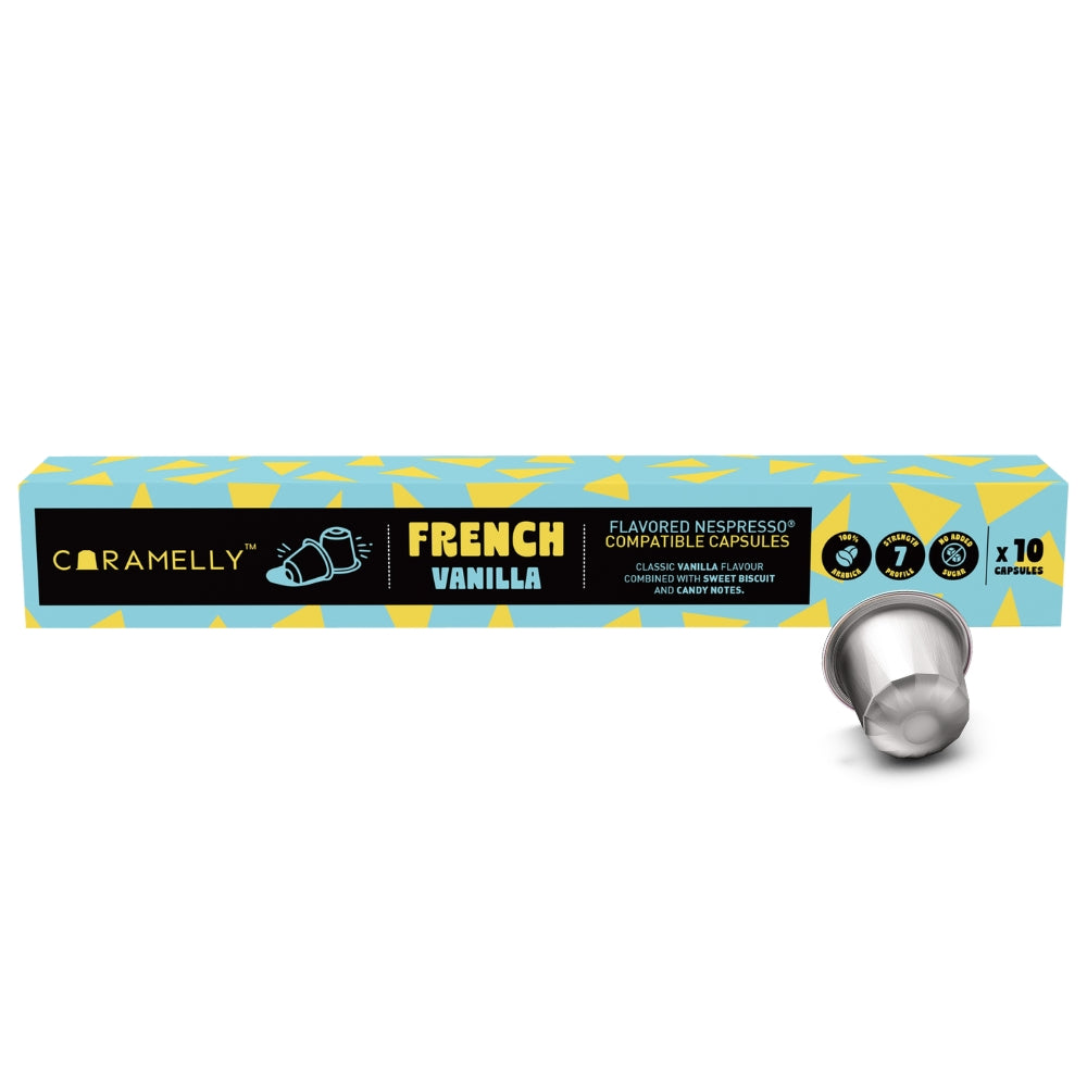 Caramelly French Vanilla Flavoured Nespresso® Compatible Coffee Capsules - 10 Pods - Caramelly