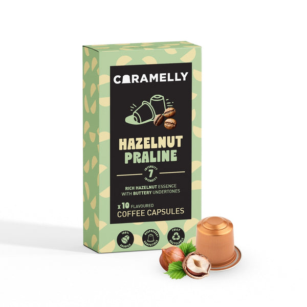 Caramelly Hazelnut Flavoured Nespresso Compatible Coffee Capsules - 10 Pods - Caramelly