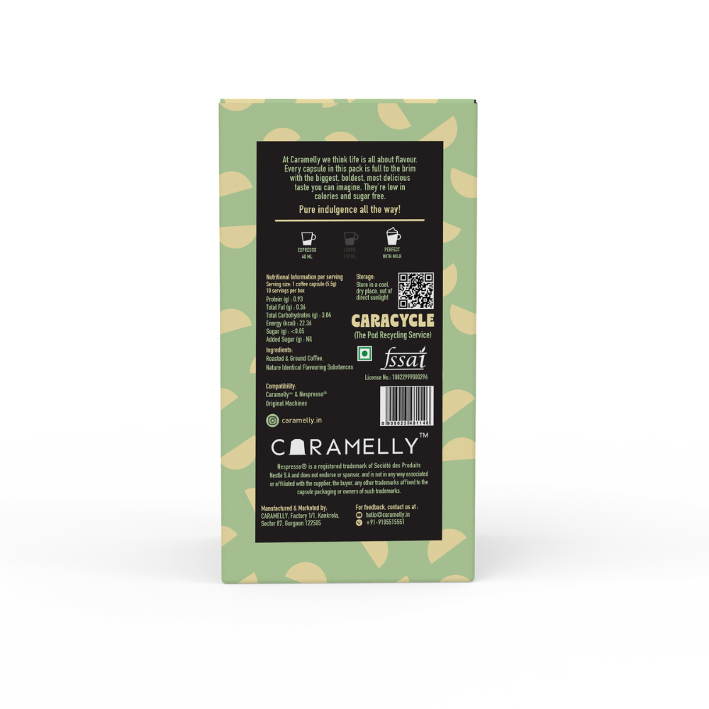 Caramelly Hazelnut Flavoured Nespresso Compatible Coffee Capsules - 10 Pods - Caramelly