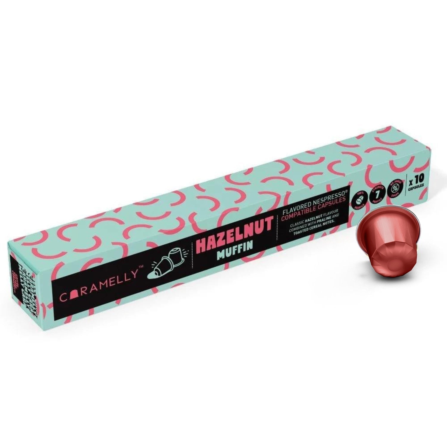 Caramelly Hazelnut Muffin Flavoured Nespresso® Compatible Coffee Capsules - 10 Pods - Caramelly