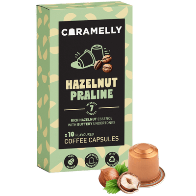 Caramelly Hazelnut Flavoured Nespresso Compatible Coffee Capsules - 10 Pods - Caramelly