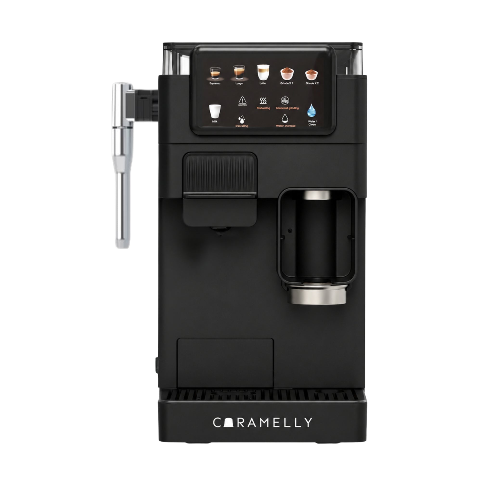 Caramelly Latte Touch 4-in-1 Coffee Machine compatible with Coffee Pods, Beans & Ground Coffee - Caramelly