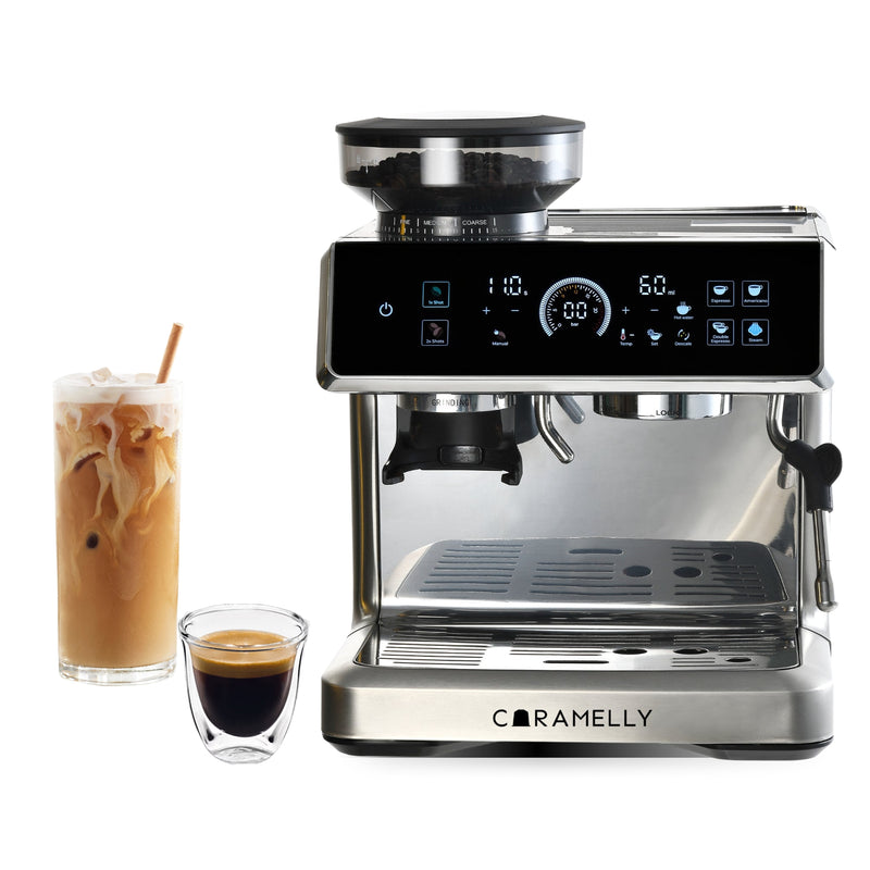 Caramelly Latte Touch Coffee Machine with Precision Grinding and Touchscreen - Caramelly