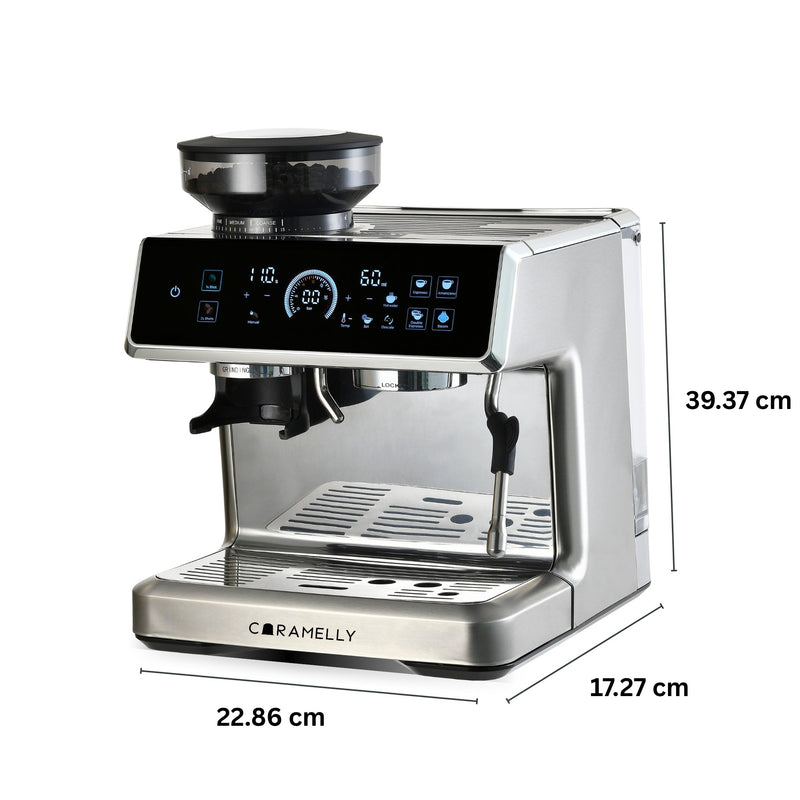 Caramelly Latte Touch Coffee Machine with Precision Grinding and Touchscreen - Caramelly