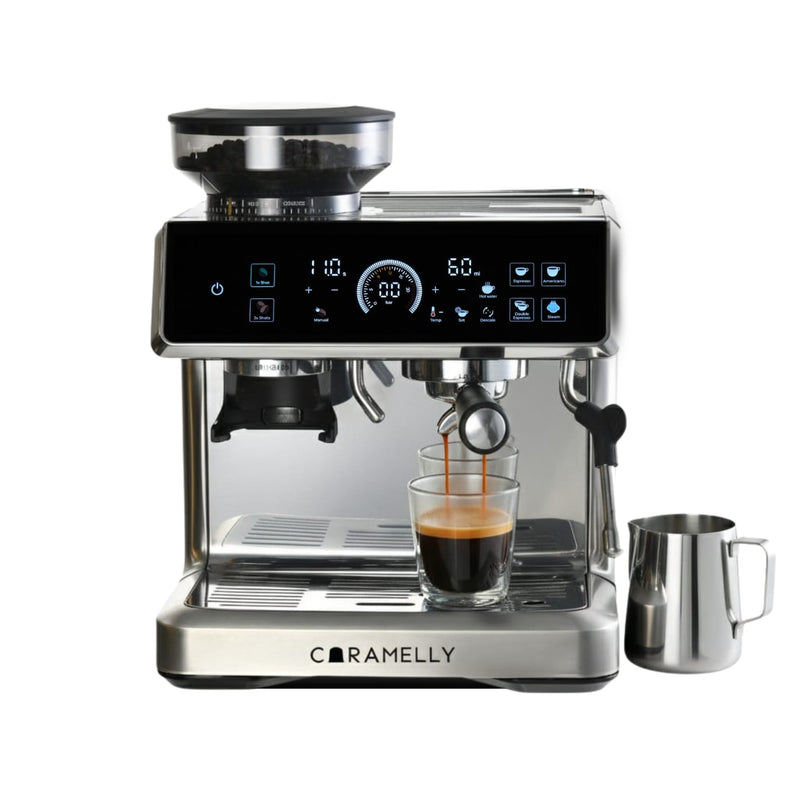 Caramelly Latte Touch Coffee Machine with Precision Grinding and Touchscreen - Free House Blend Coffee Tin - Caramelly
