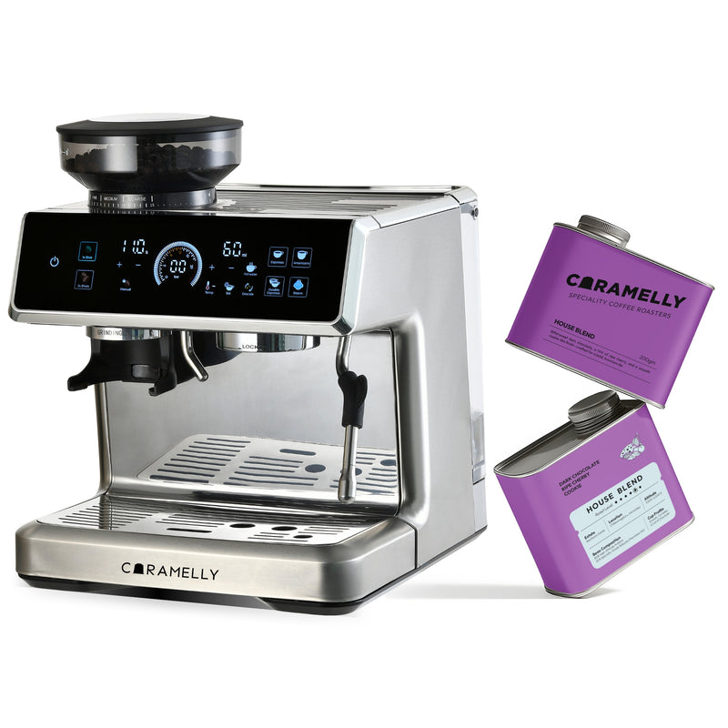 Caramelly Latte Touch Coffee Machine with Precision Grinding and Touchscreen