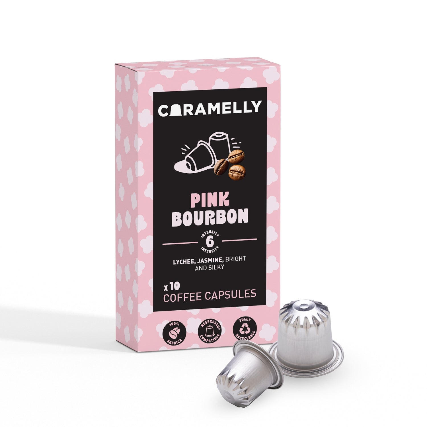 Caramelly Pink Bourbon Nespresso® Compatible Coffee Capsules - 10 Pods - Caramelly
