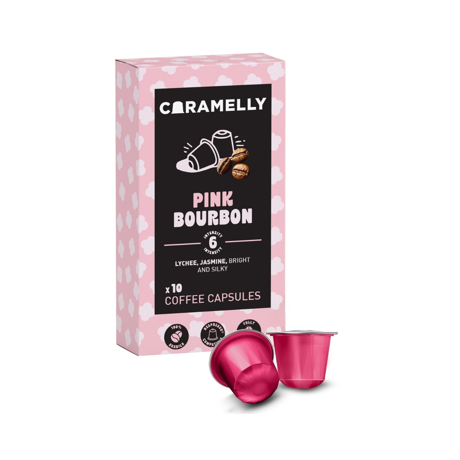 Caramelly Pink Bourbon Nespresso® Compatible Coffee Capsules - 10 Pods - Caramelly