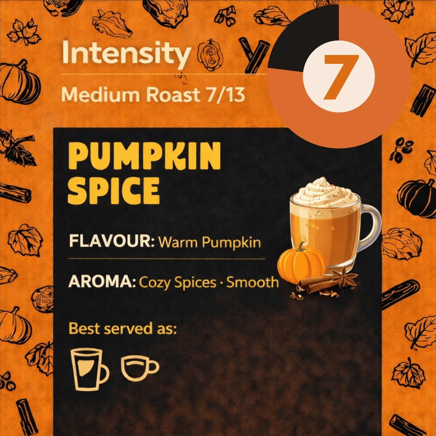 Caramelly Pumpkin Spice Flavoured Nespresso® Compatible Coffee Capsules - 10 Pods - Caramelly