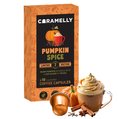 Caramelly Pumpkin Spice Flavoured Nespresso® Compatible Coffee Capsules - 10 Pods - Caramelly