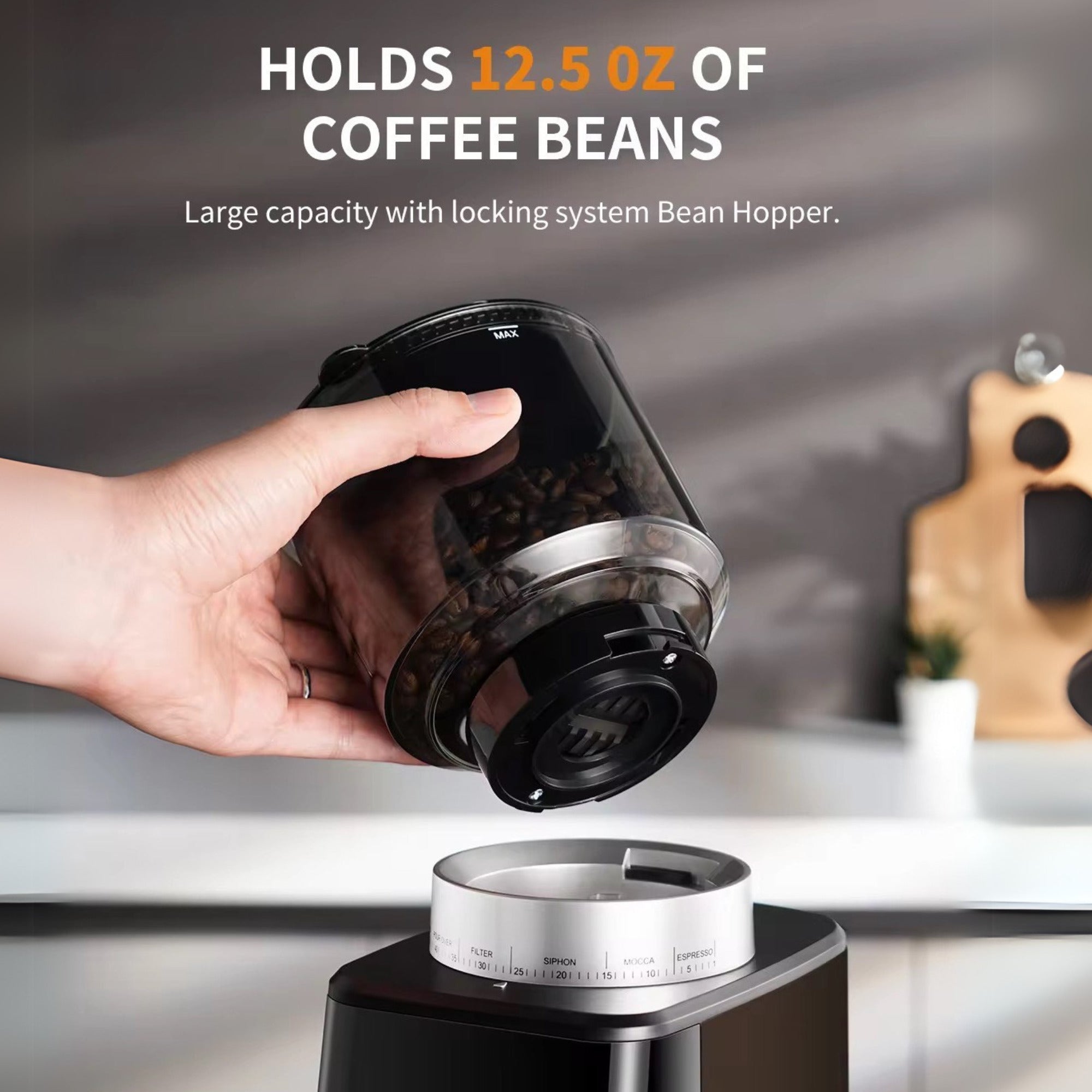 Caramelly R51.X Conical Burr Coffee Beans Grinder with Touchscreen, Precision Electronic Timer and 51 Precise Settings - Caramelly